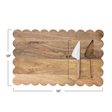 Load image into Gallery viewer, Mango Wood Scalloped Serving Board | Set of 2