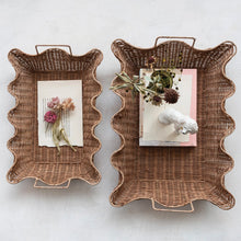 Load image into Gallery viewer, Hand-Woven Rattan Scalloped Nesting Trays | 2 Sizes