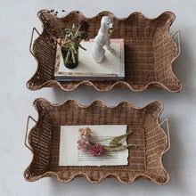 Load image into Gallery viewer, Hand-Woven Rattan Scalloped Nesting Trays | 2 Sizes