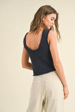 Load image into Gallery viewer, Textured Knitted Crop Top | Navy