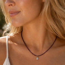 Load image into Gallery viewer, Smoky Burgundy Bezel Necklace