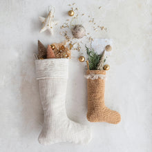 Load image into Gallery viewer, Cream Slub Stocking