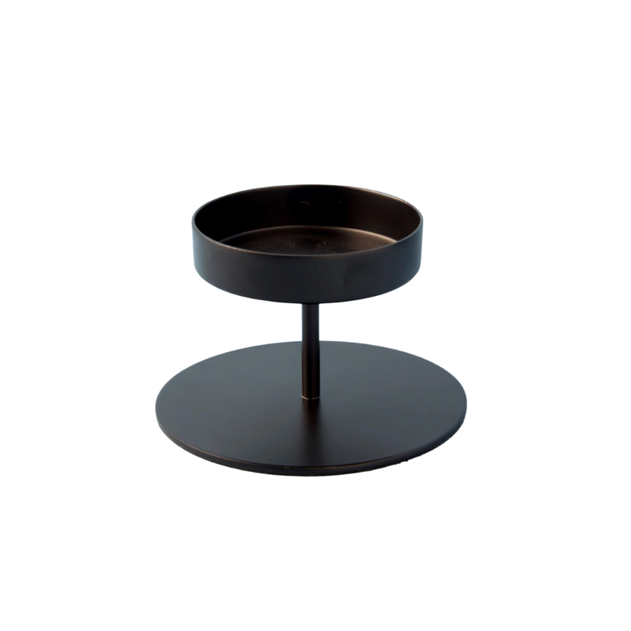 Black Pillar Candle Holder 2 Sizes Simply Placed