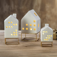 Load image into Gallery viewer, LED Ceramic House w/ Base | 3 Sizes