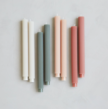 Load image into Gallery viewer, 10" Ribbed Taper Candles | Moss