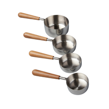 Load image into Gallery viewer, Teak + Stainless Measuring Cups | Set of 4