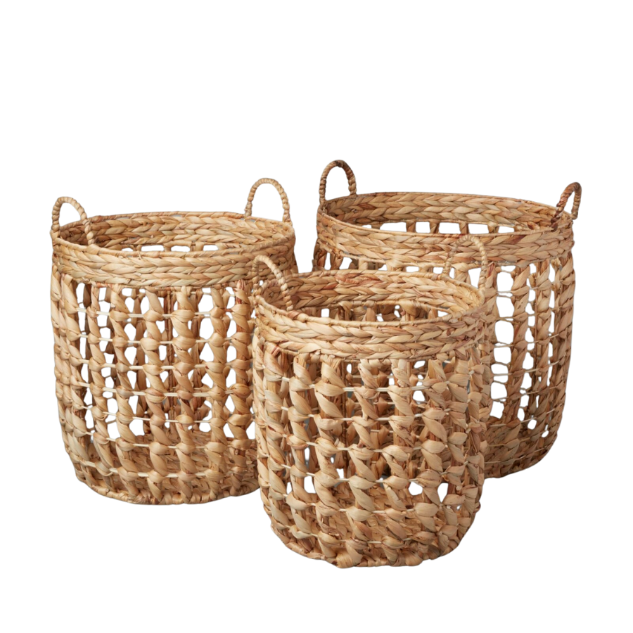 Hand-woven Water Hyacinth Storage Basket Wedding Gift Laundry