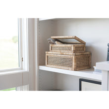 Load image into Gallery viewer, Woven Rattan + Wood Box | 2 Sizes