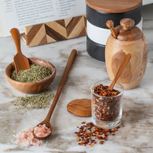 Load image into Gallery viewer, Glass Jar with Teak Lid & Spoon | 3 Sizes