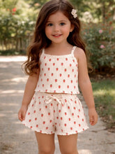 Load image into Gallery viewer, Organic Pointelle Summer Set | White Strawberry
