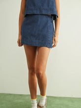 Load image into Gallery viewer, Pinstripe Denim Skort
