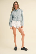 Load image into Gallery viewer, PRE-ORDER: Cropped Denim Shirt
