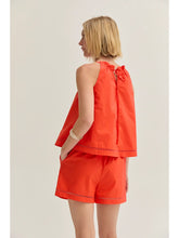 Load image into Gallery viewer, Reese Poplin Lattice Trim Shorts | Orange
