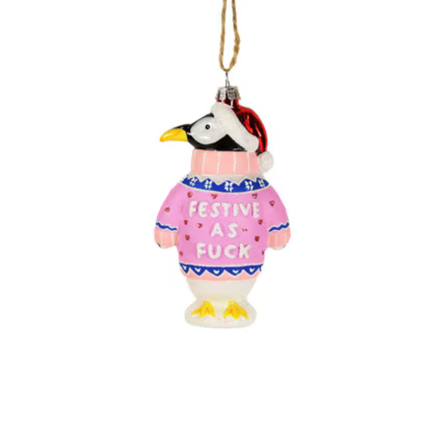 Festive Sweater Penguin Ornament