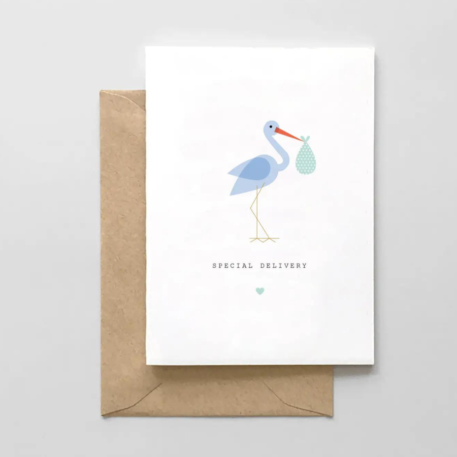 Special Delivery New Baby Stork Card