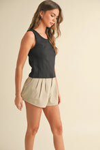 Load image into Gallery viewer, Pointelle Mini Ruffle Top | Black
