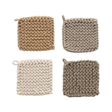 Load image into Gallery viewer, Cotton Crocheted Pot Holder | 4 Colors
