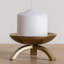 Load image into Gallery viewer, Brass Pillar Candle Holder
