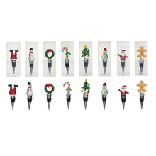 Load image into Gallery viewer, Hand-Painted Holiday Icon Glass Wine Stopper | 8 Styles
