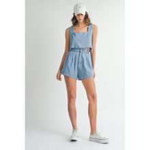 Load image into Gallery viewer, Denim Sleeveless Crop + Short Set
