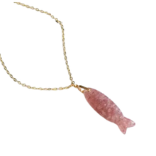 Load image into Gallery viewer, Gemstone Fish Pendant Necklace
