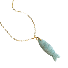 Load image into Gallery viewer, Gemstone Fish Pendant Necklace

