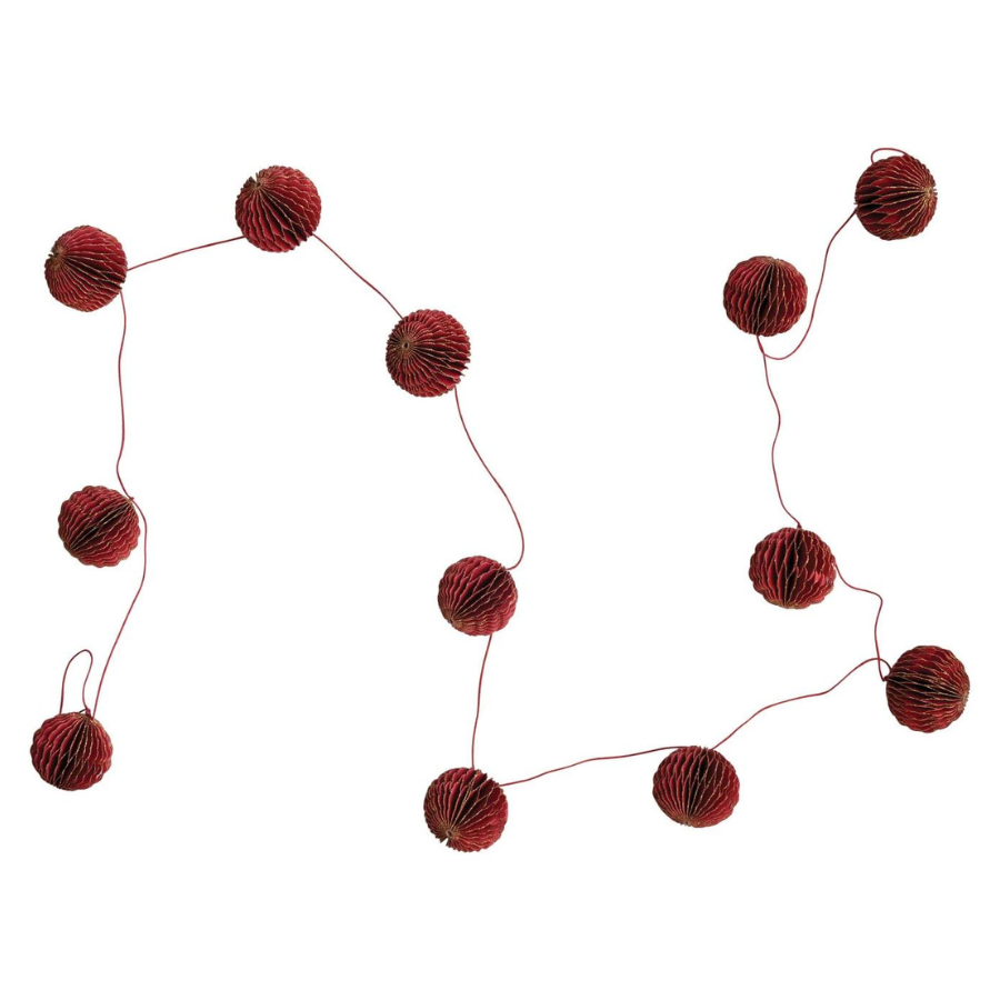 Honeycomb Ball Garland | Burgundy