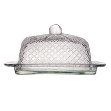Load image into Gallery viewer, Cut Recycled Glass Butter Dish
