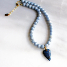 Load image into Gallery viewer, Denim Heart Beaded Necklace
