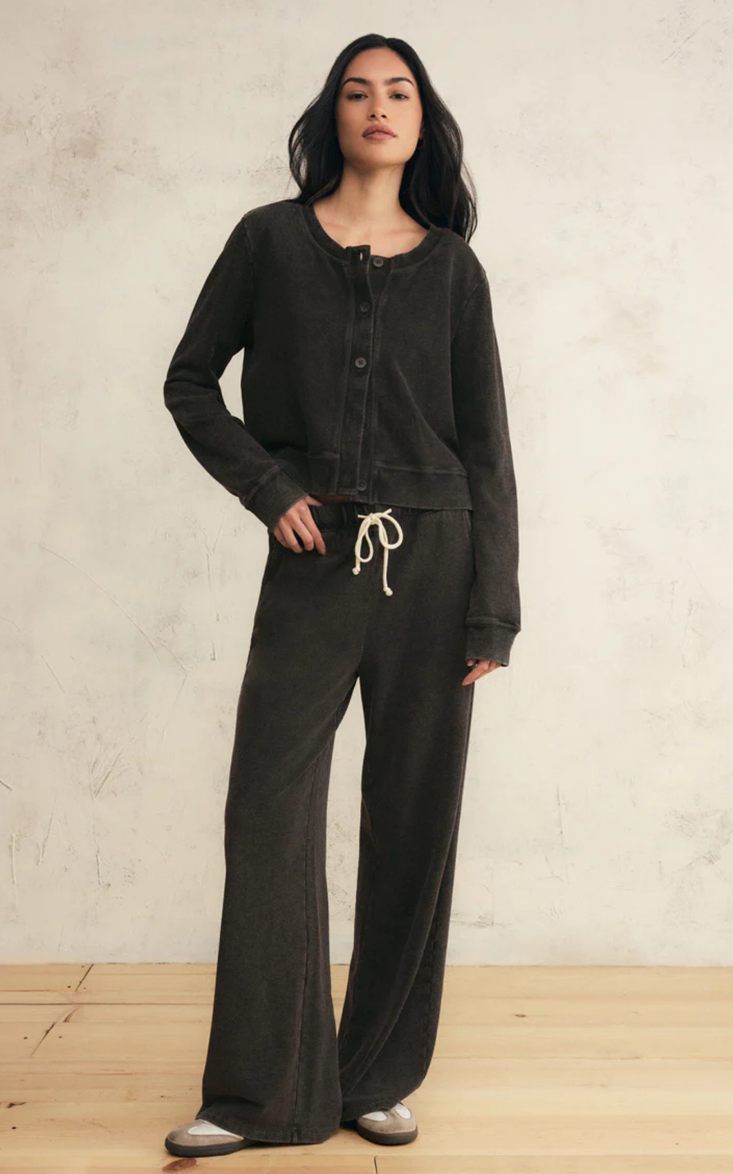 Daily Knit Denim Cardigan | Vintage Black