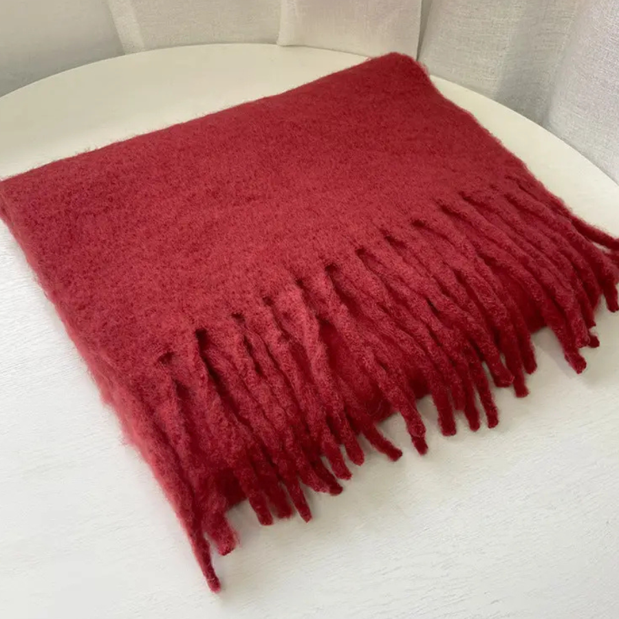 Mohair Scarf | Red