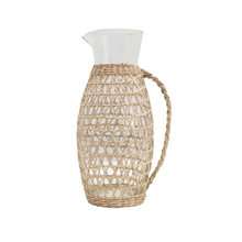 Load image into Gallery viewer, Glass Pitcher w/Seagrass Sleeve
