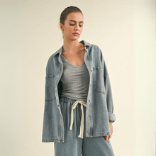 Load image into Gallery viewer, Washed Denim Shacket
