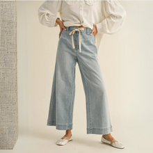 Load image into Gallery viewer, Washed Denim w/Tie Front Pants
