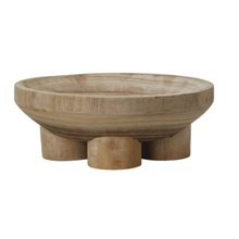 Load image into Gallery viewer, Paulownia Wood Footed Bowl
