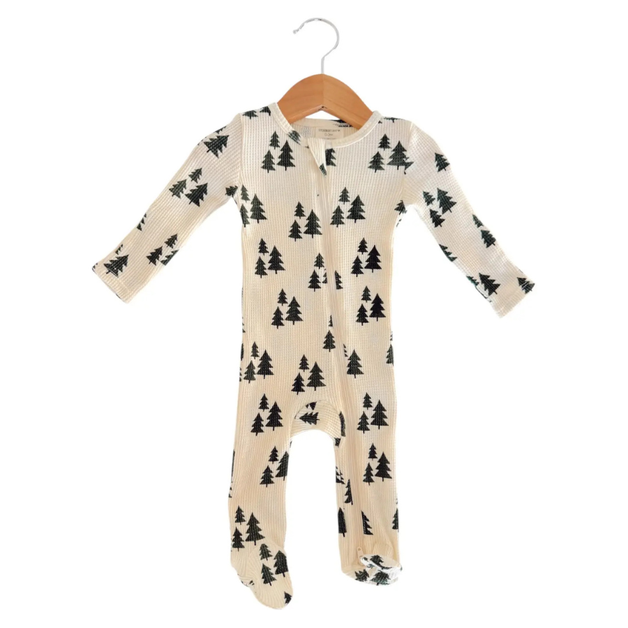 Forest Green Trees Waffle Onsie
