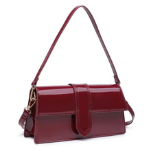 Load image into Gallery viewer, Violet Patent Crossbody | Burgandy
