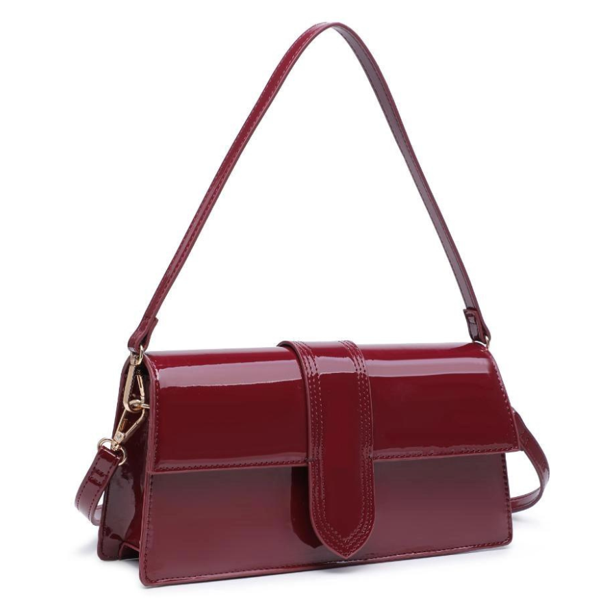 Violet Patent Crossbody | Burgandy