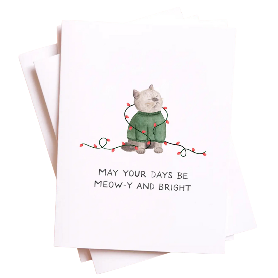 Funny Festive Cat Pun Christmas Card