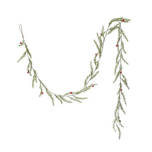 Load image into Gallery viewer, 72&quot;L Faux Cedar Garland w/ Red Berries
