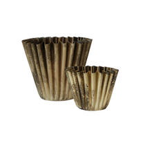 Load image into Gallery viewer, Fluted Brass Planter | 2 Sizes
