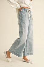 Load image into Gallery viewer, Washed Denim w/Tie Front Pants
