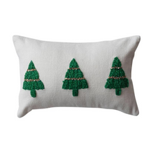 Load image into Gallery viewer, Embroidered Christmas Tree Lumbar Pillow
