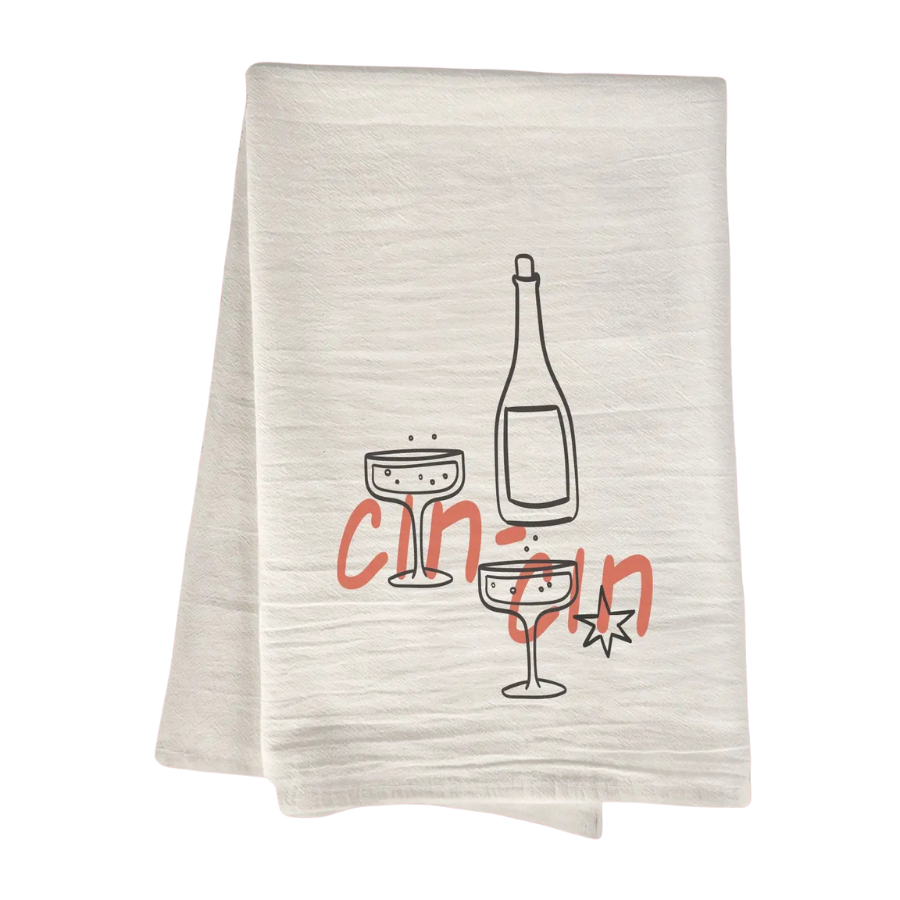 Cotton Tea Towel | Cin Cin Champagne