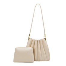 Load image into Gallery viewer, Carrie Vegan Leather Shoulder Bag | Ivory
