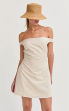Load image into Gallery viewer, Off Shoulder Mini Dress | Oatmeal
