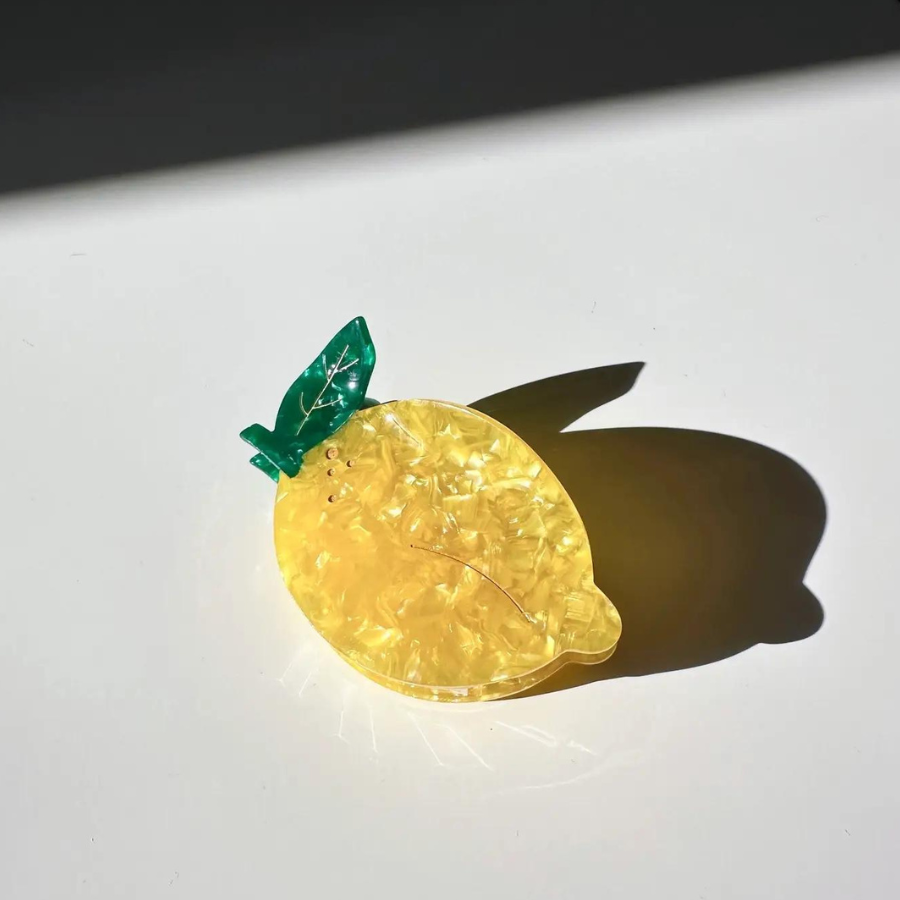 Hand-Painted Claw Clip | Lemon