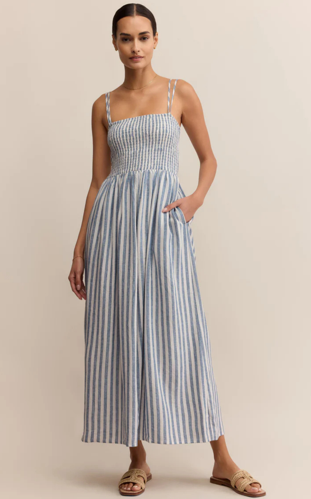 Nadine Striped Midi Dress