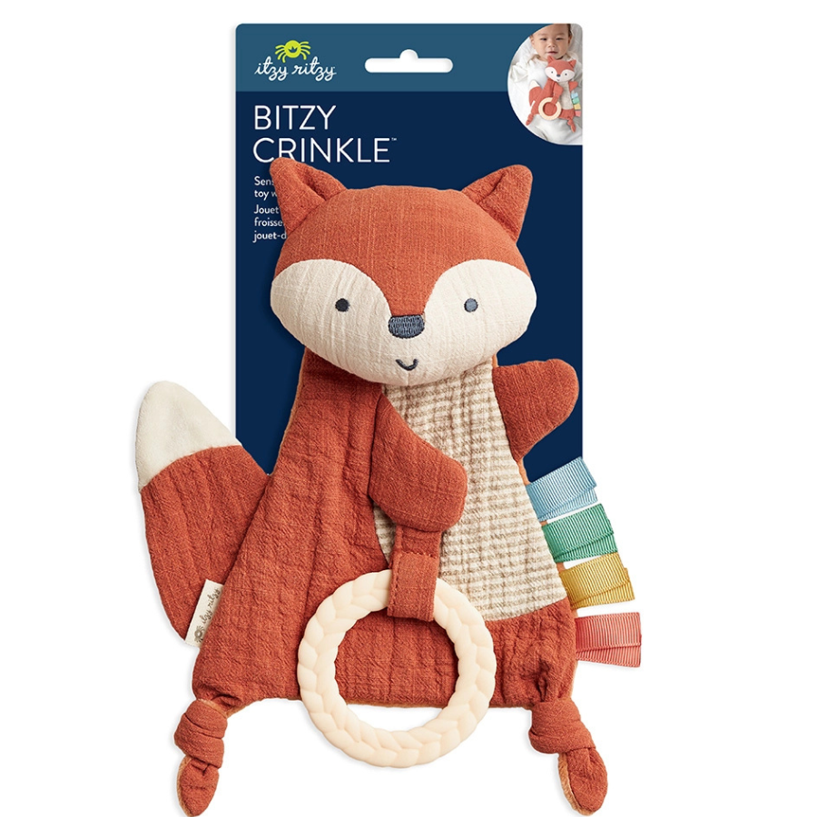 Bitzy Crinkle™ Sensory Toy with Teether | Fox