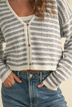 Load image into Gallery viewer, Crochet Knitted Cardigan | Blue
